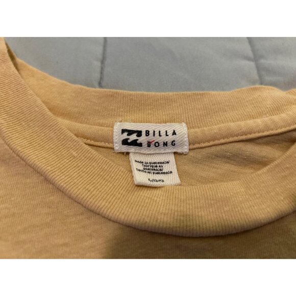 Billabong Graphic Long Sleeve Crop Top Shirt Women’s M Yellow Boho Retro 1973 Pa - Picture 8 of 9